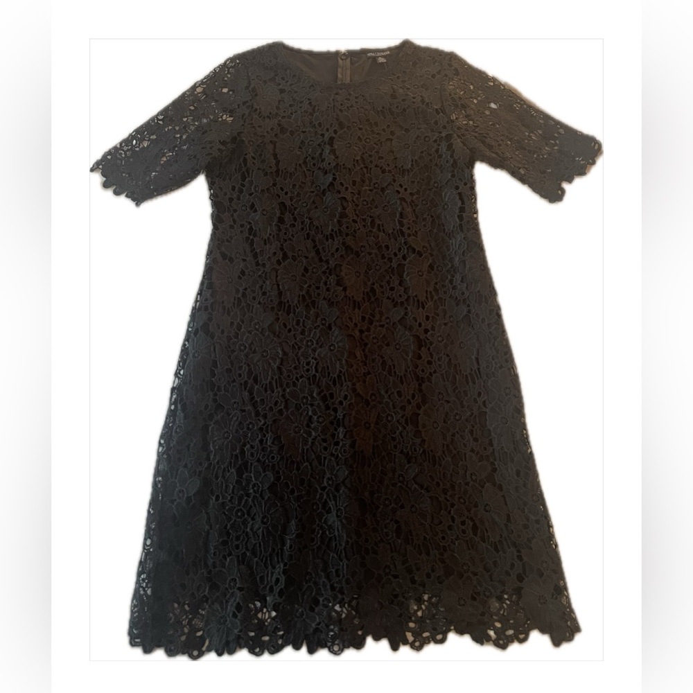 *NWT* Nina Leonard Black Floral Crochet Dress